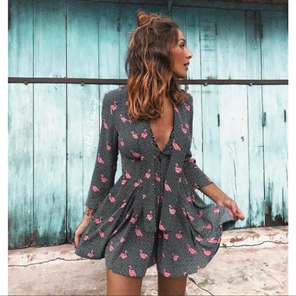 Zara Polkadot Flamingo Romper